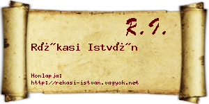 Rékasi István névjegykártya